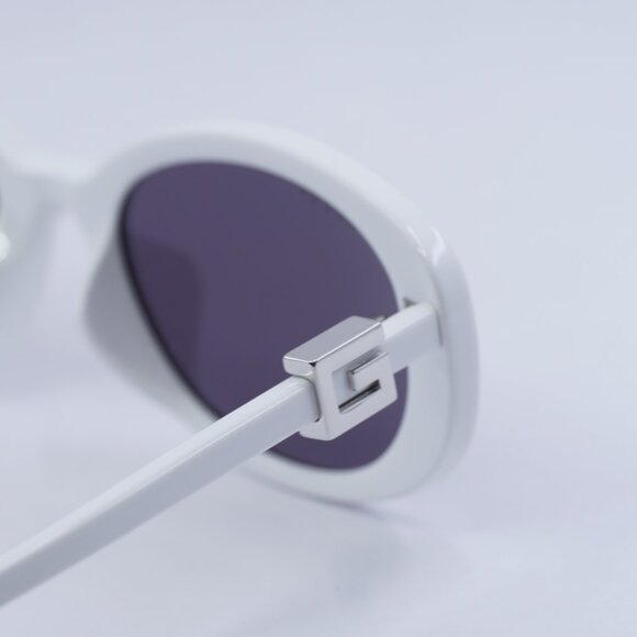 Gucci GG1684SA 006 Sunglasses White Oval Frame, Grey Lenses main image 9